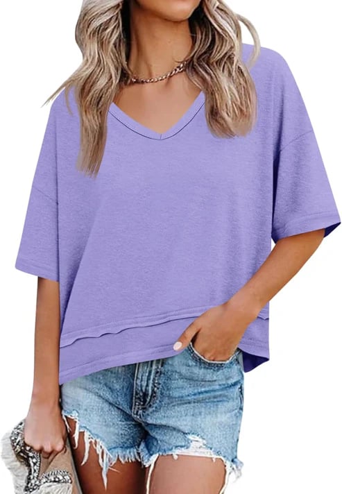 Womens Lightweight V Neck Top Product Image 09