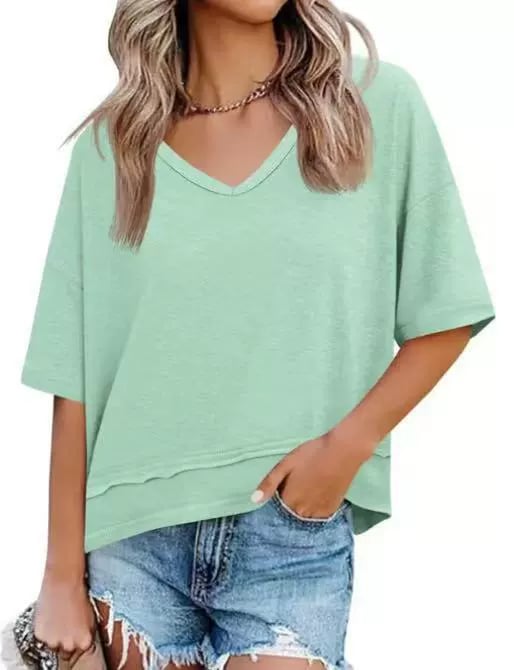 Womens Lightweight V Neck Top Product Image 10