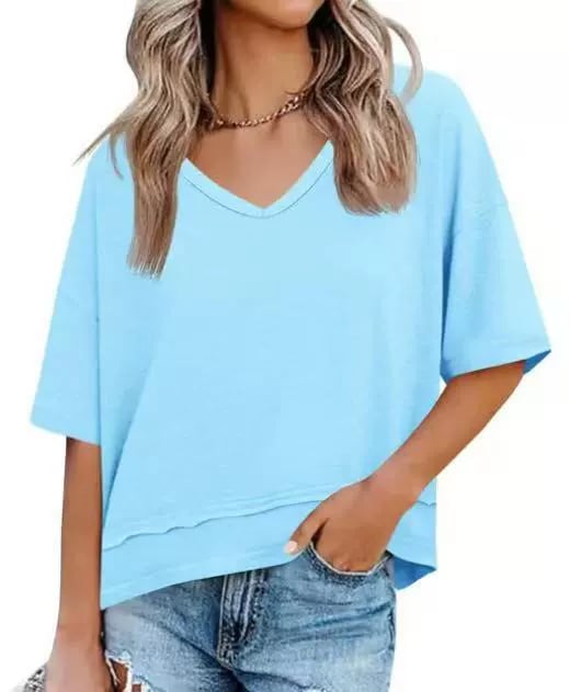 Womens Lightweight V Neck Top Product Image 12