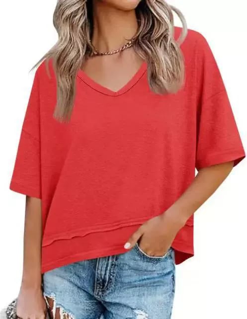 Womens Lightweight V Neck Top Product Image 13