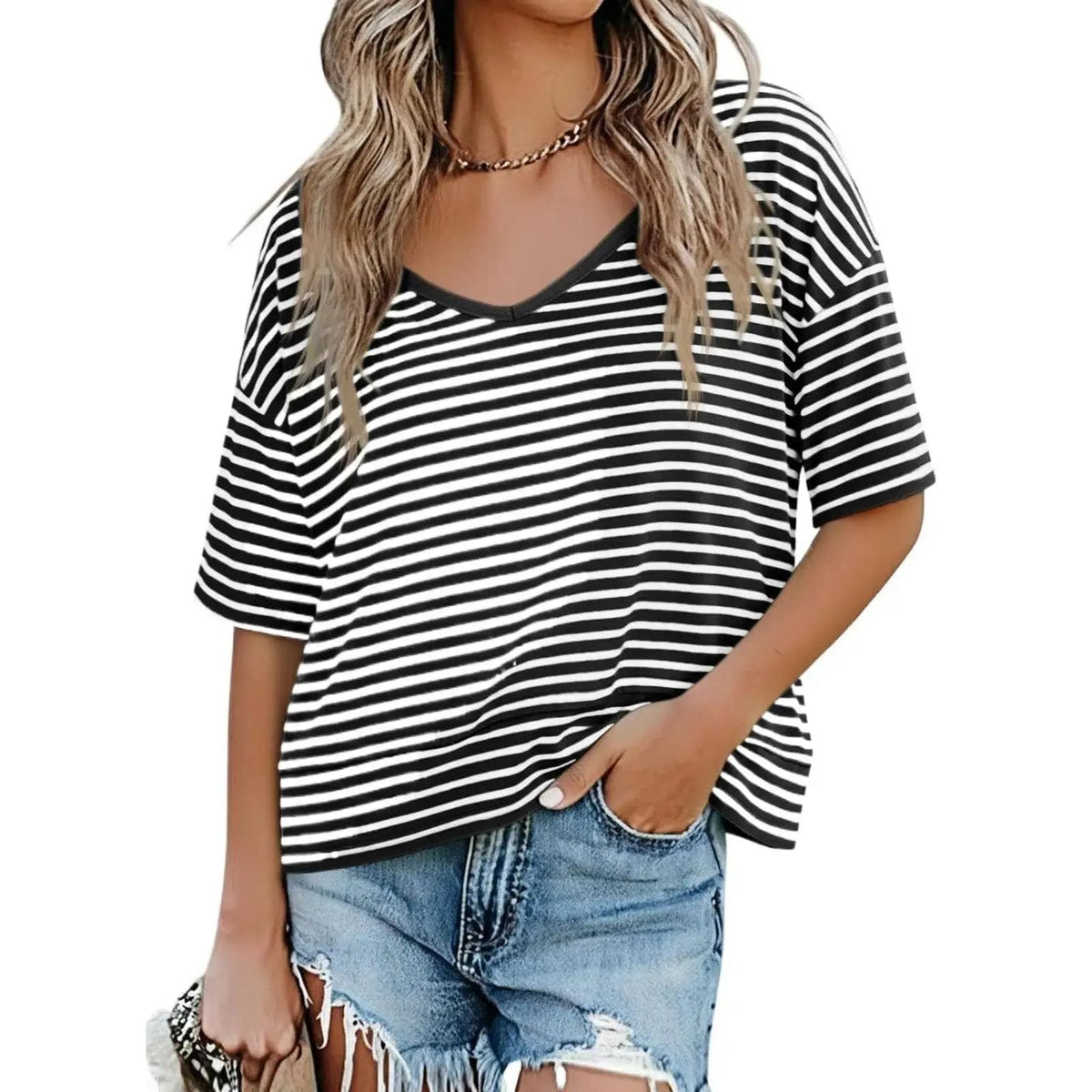 Womens Lightweight V Neck Top Product Image 14