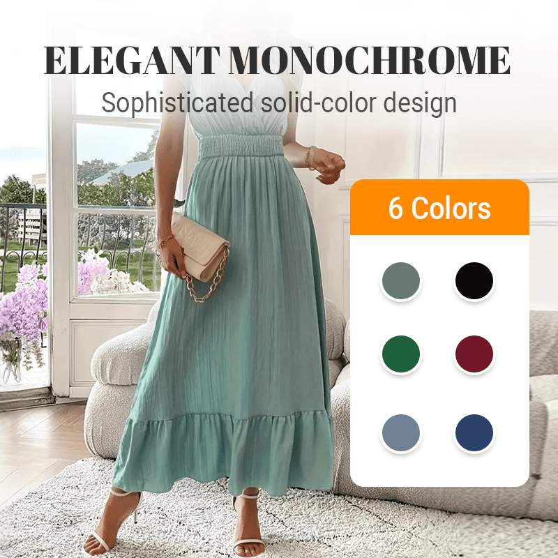 Womens V Neck Ruffle Maxi Dress Product Image 08