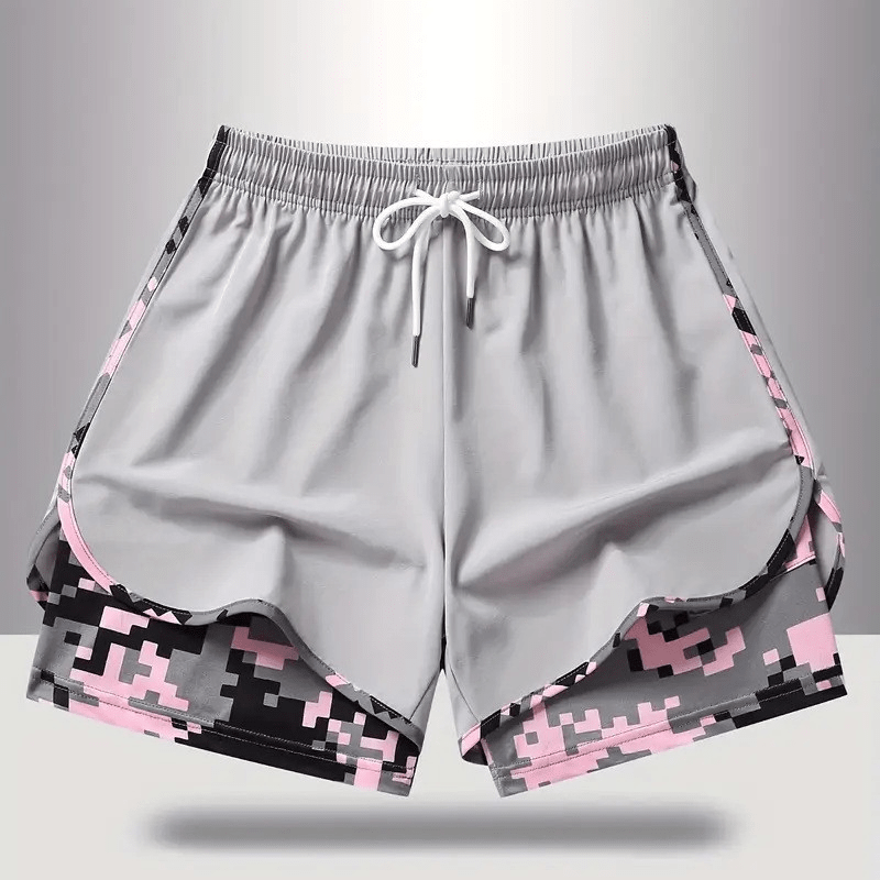 Workout Layered Womens Shorts Pockets Product Image 01