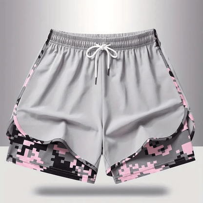 Workout Layered Womens Shorts Pockets Product Image 01
