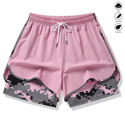 Workout Layered Womens Shorts Pockets Product Image 03