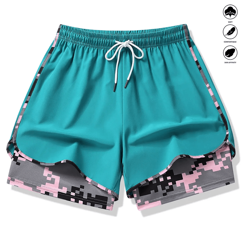Workout Layered Womens Shorts Pockets Product Image 04