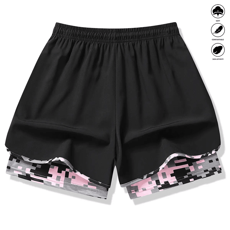 Workout Layered Womens Shorts Pockets Product Image 05