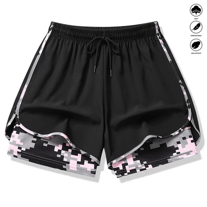 Workout Layered Womens Shorts Pockets Product Image 06