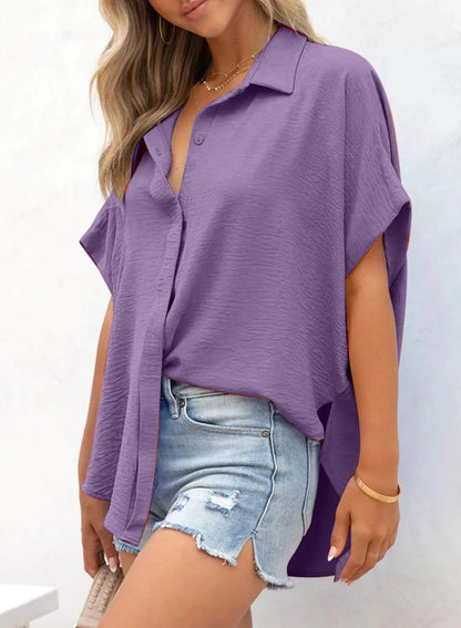 Wren V Neck Relaxed Button Blouse Product Image 05