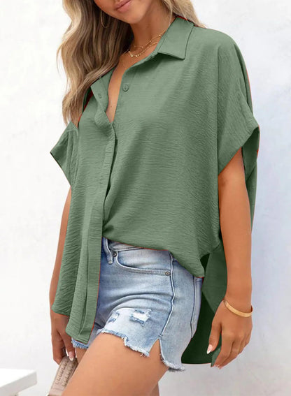 Wren V Neck Relaxed Button Blouse Product Image 06