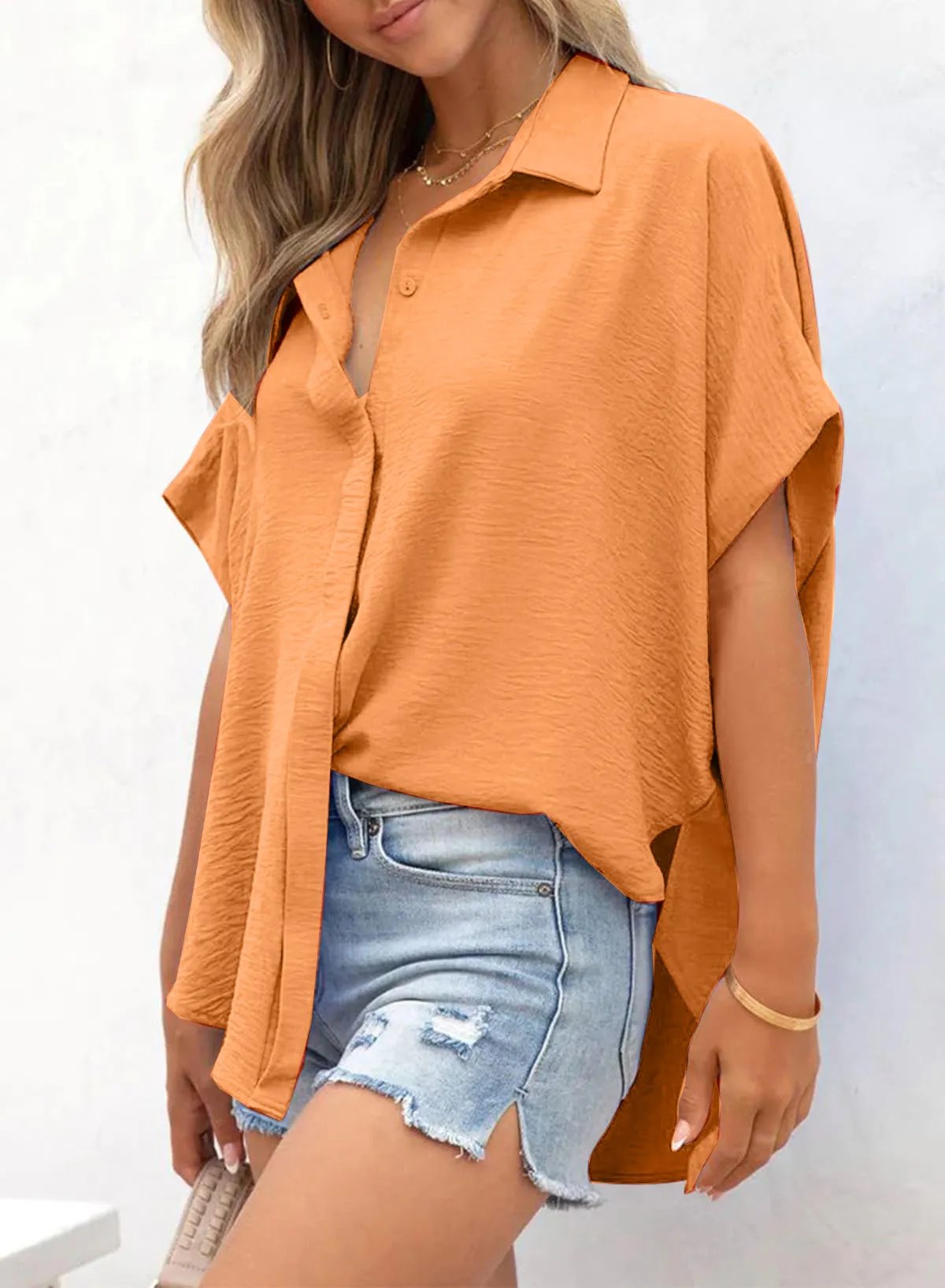 Wren V Neck Relaxed Button Blouse Product Image 07
