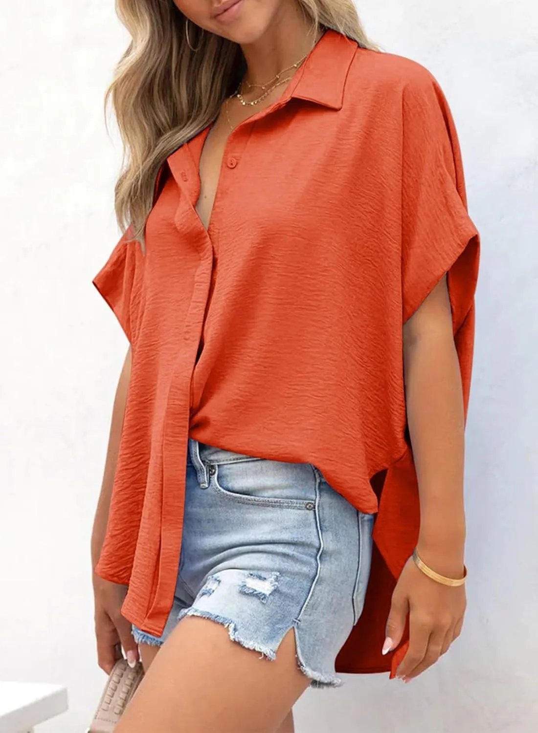 Wren V Neck Relaxed Button Blouse Product Image 08