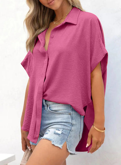 Wren V Neck Relaxed Button Blouse Product Image 10
