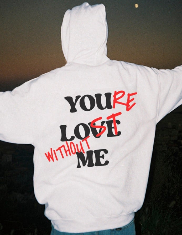 Yardley Letter Print Loose Fit Hoodie Product Image 05